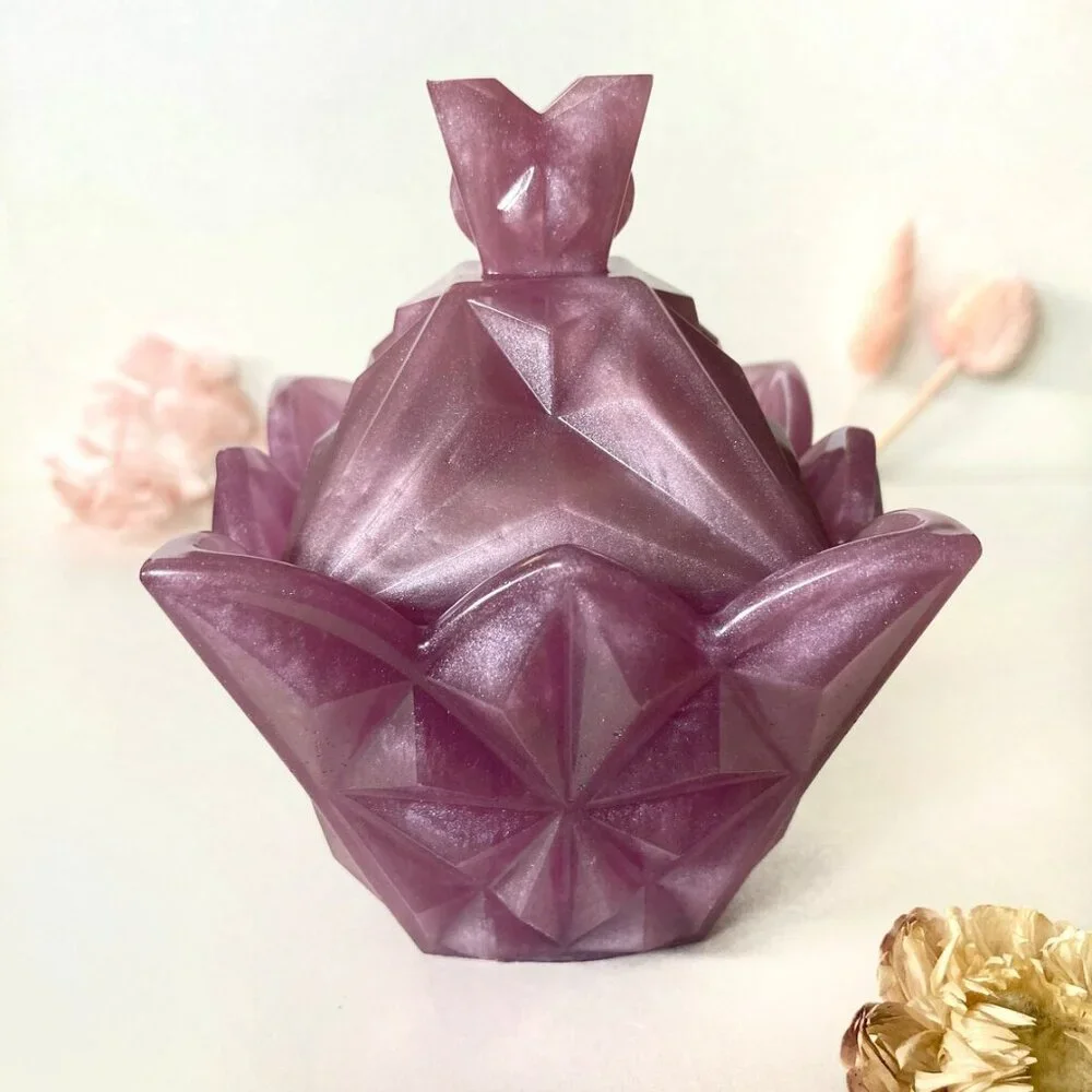 Pearl Lilac color Resin Trinket box / Jewelry Trinket box / Christmas gift